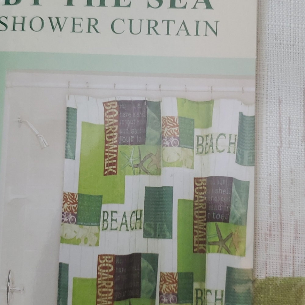 nip bacova by the sea beach shower curtain